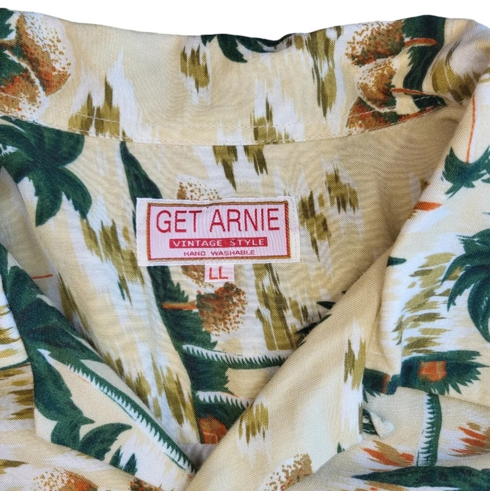 Vintage Get Arnie Shirt Mens XL Hawaiian Camp Button‎ Down Vacation Resort Wear - Picture 7 of 10